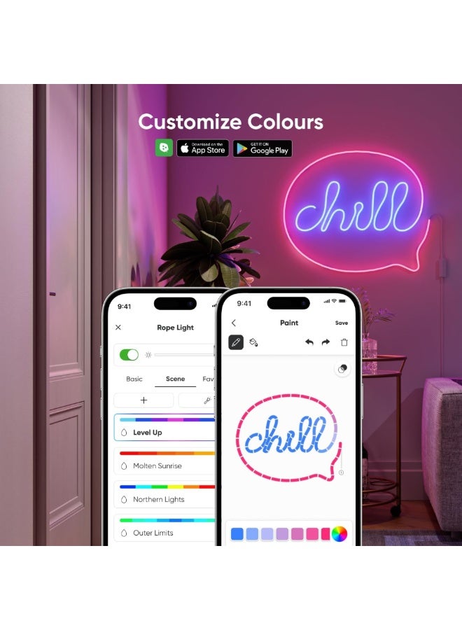 Nanoleaf Matter Smart Multicolor Rope Light (5m) | RGB LED Rope Light, 16M+ Colors, Matter/Wi-Fi/Bluetooth, App & Voice Control w/ Alexa/Google/Apple Home, Indoor Flexible Mood Lighting, Easy Install - Image 5
